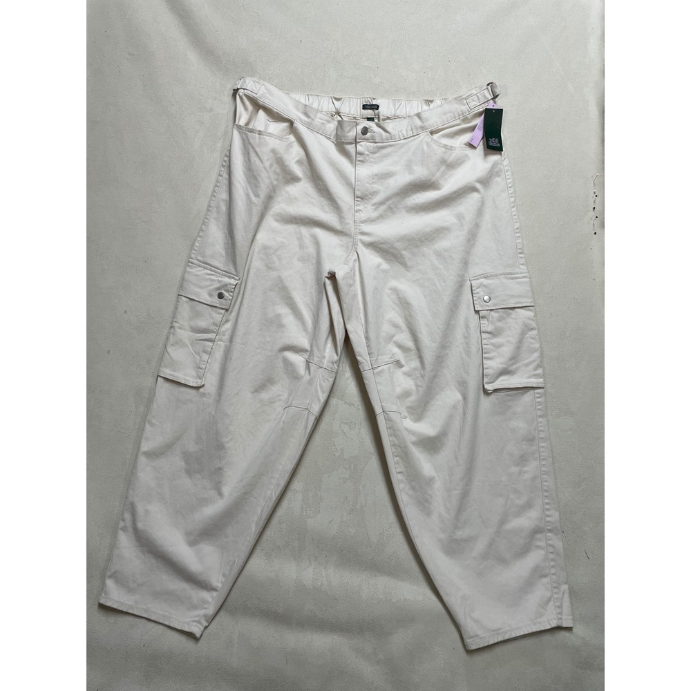 Wild Fable Women 2X Off White Cargo Pants High Rise Utility Tapered NWT